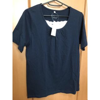 ハニーズ(HONEYS)の【新品タグ付】UVカット　レース付Tシャツ　Honeys ネイビー　Mサイズ(Tシャツ/カットソー(半袖/袖なし))