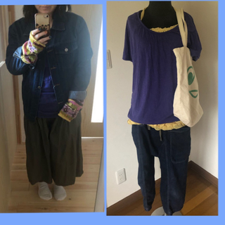 ユニクロ(UNIQLO)の処分【634】UNIQLOの紫Tシャツ(Tシャツ(半袖/袖なし))
