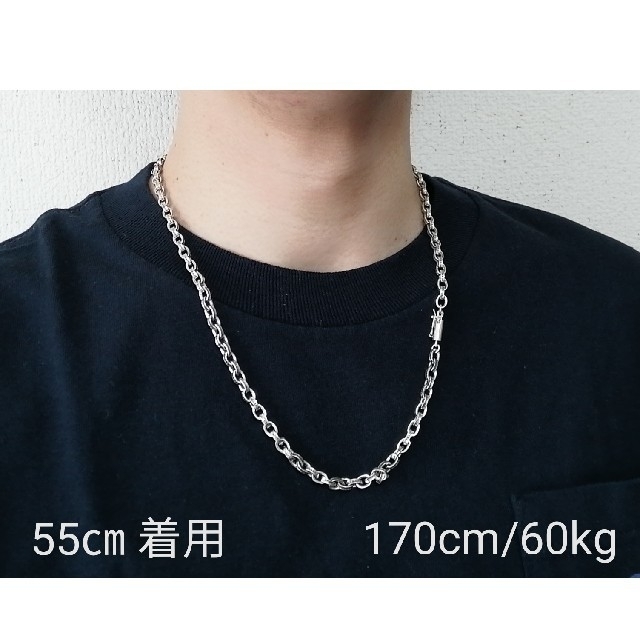 55cm シルバー925 ペーパーチェーンネックレス シルバーアクセサリー 1