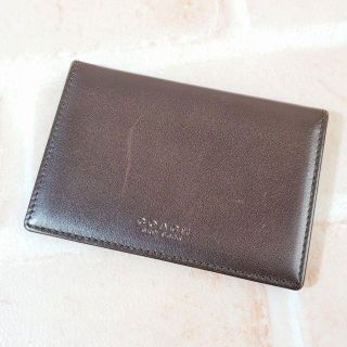 コーチ(COACH)の美品 コーチ COACH ☆ レザー カードケース 名刺入 ブラウン スペイン製(名刺入れ/定期入れ)