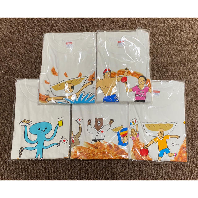 味の素(アジノモト)の味の素ギョーザ　キャンペーンＴシャツ５枚セット エンタメ/ホビーのコレクション(ノベルティグッズ)の商品写真