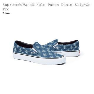 シュプリーム(Supreme)のSupreme Vans Hole Punch Denim Slip-On(スニーカー)