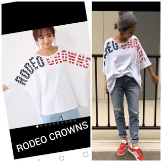 ロデオクラウンズ(RODEO CROWNS)の美品♪RODEO CROWNS★フロントドルマンTシャツ(Tシャツ(半袖/袖なし))