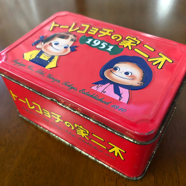 値下げ！昭和レトロ★不二家のチョコレート缶1951年　ペコちゃん