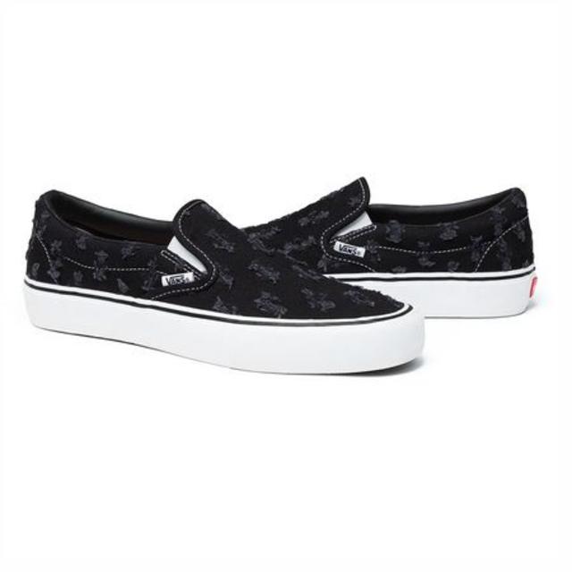 27cm Supreme Vans Denim Slip-on 黒 国内正規品