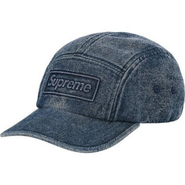 Supreme Embossed Denim Camp Cap Blue