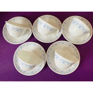 コレール(CORELLE)のコレール☆カップ&ソーサー5客セット(グラス/カップ)