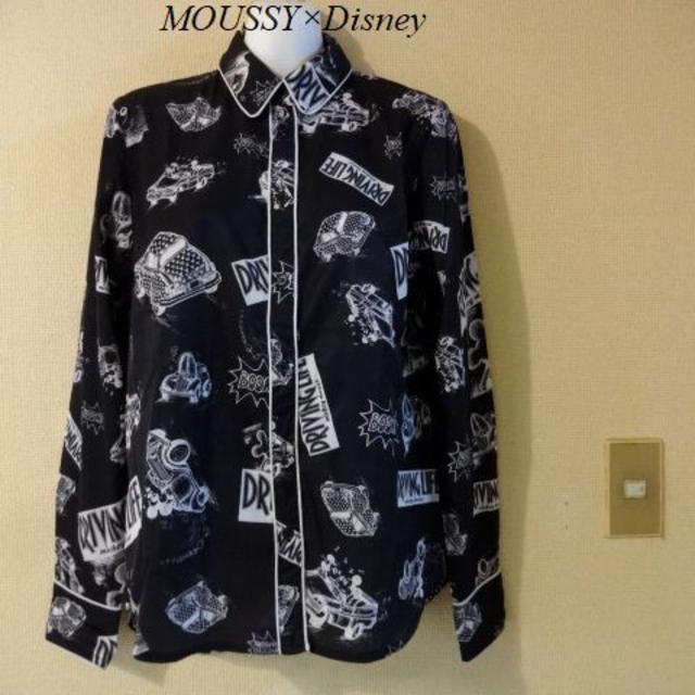 moussy(マウジー)のMOUSSY×Disneyコラボ♡ミッキー柄柔らかシャツ レディースのトップス(Tシャツ(長袖/七分))の商品写真