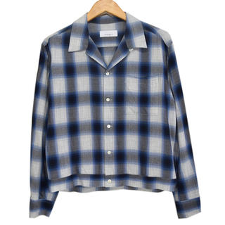 フィーニー(PHEENY)のpheeny  Rayon ombre check shirt blue (シャツ/ブラウス(長袖/七分))