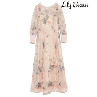 リリーブラウン(Lily Brown)のlilybrown ♡ レース刺繍ワンピース(ひざ丈ワンピース)
