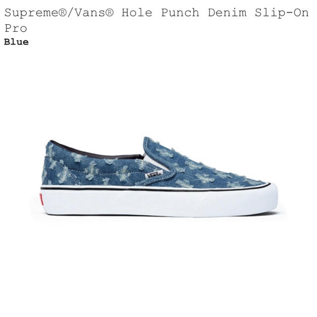 Supreme(シュプリーム)の10 Supreme Vans Hole Punch Denim Slip-On メンズの靴/シューズ(スリッポン/モカシン)の商品写真