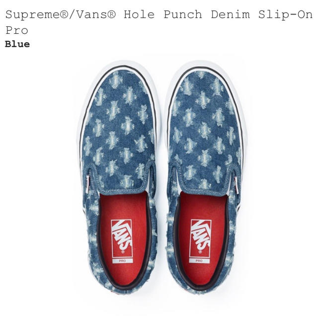 Supreme(シュプリーム)の10 Supreme Vans Hole Punch Denim Slip-On メンズの靴/シューズ(スリッポン/モカシン)の商品写真