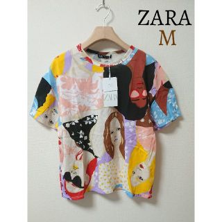 ザラ(ZARA)の今季 ZARA ザラ フェイスプリント Tシャツ 半袖 トップス M(Tシャツ(半袖/袖なし))