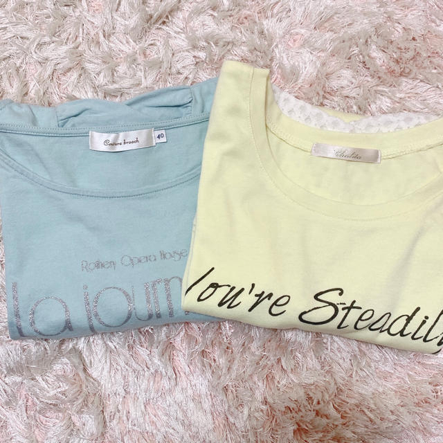 Couture Brooch(クチュールブローチ)のクチュールブローチのみ Tシャツパステル系 ミント レディースのトップス(Tシャツ(半袖/袖なし))の商品写真