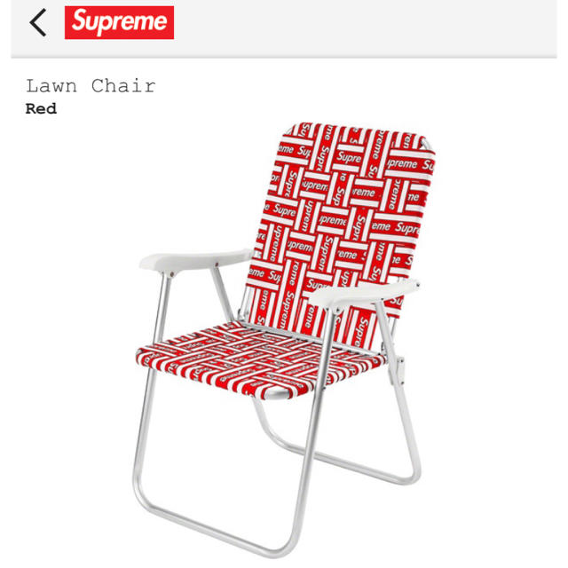 【特別訳あり特価】 Supreme - Red Chair Lawn Supreme 折り畳みイス