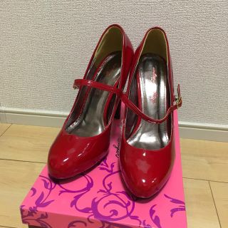 シュガーシュガー(Sugar Sugar)の新品 ハイヒール 赤 ストラップ エナメル(ハイヒール/パンプス)