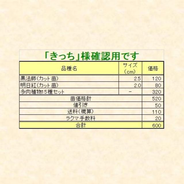 多肉植物 【0339】  まとめ買い「黒法師・明日紅」＆「多肉15種」セット ハンドメイドのフラワー/ガーデン(その他)の商品写真