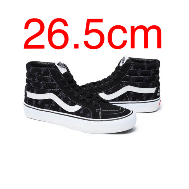 28cm Supreme x Vans SK8-Hi Pro black