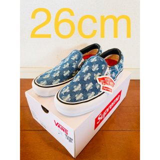 シュプリーム(Supreme)のSupreme Vans Punch Denim Slip-On US8 青(スニーカー)