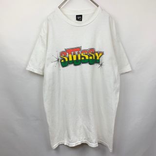 ステューシー(STUSSY)の【レア】ステューシー stussy ラスタ Tシャツ Mサイズ 白 オールド(Tシャツ/カットソー(半袖/袖なし))