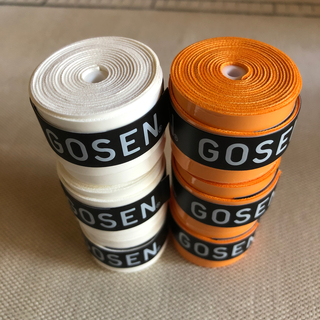 ゴーセン(GOSEN)のGOSENグリップテープ オレンジと白 各3個 計6個(バドミントン)