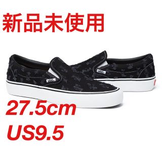 シュプリーム(Supreme)のSupreme Vans Slip-On Pro Black 黒 9.5(スニーカー)