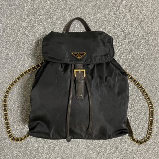 プラダ(PRADA)のPRADA プラダ ヴィンテージ ゴールド チェーン リュック バッグ (リュック/バックパック)