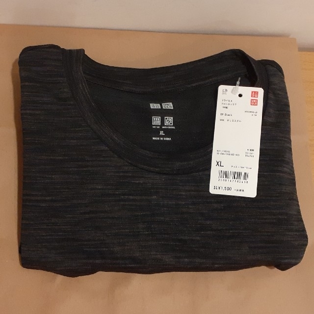 UNIQLO(ユニクロ)のユニクロ ドライEXクルーネックT 半袖 黒 メンズのトップス(Tシャツ/カットソー(半袖/袖なし))の商品写真