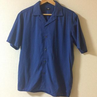 ユニクロ(UNIQLO)のユニクロ UNIQLO オープンカラーシャツ S ブルー(シャツ)