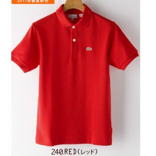 ラコステ(LACOSTE)のLACOSTE　ポロシャツ　赤　レディース(ポロシャツ)