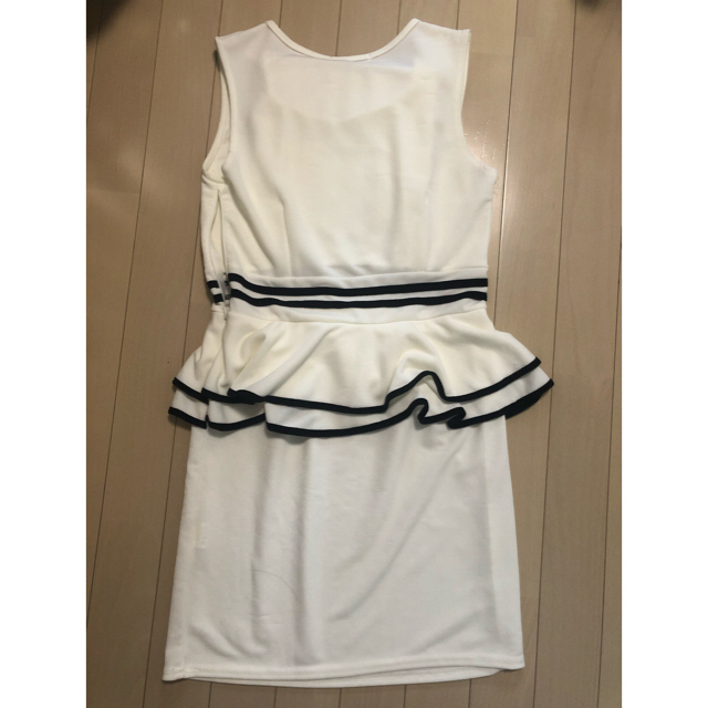 キャバ　ドレス　ミニ　ジャージー　白　ホワイト　銀座 レディースのフォーマル/ドレス(ミニドレス)の商品写真