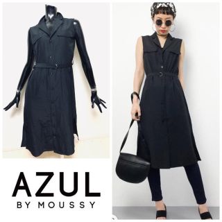 アズールバイマウジー(AZUL by moussy)のAZUL by moussy フィブリルサテンベルテッドベスト(ロングワンピース/マキシワンピース)