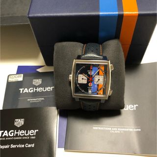 タグホイヤー(TAG Heuer)の保証付　定価75万 マックイーン新作タグホイヤー モナコ キャリバー11 ガルフ(腕時計(アナログ))