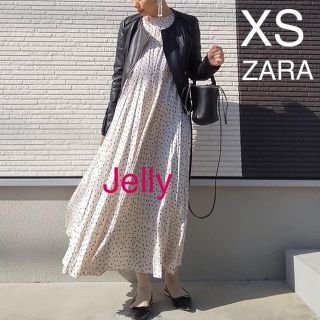 ザラ(ZARA)の【タグ付き新品】ザラ ドット柄 ロングワンピース(ロングワンピース/マキシワンピース)