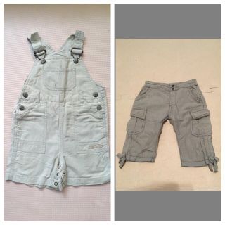 フーセンウサギ(Fusen-Usagi)のオーバーオール 白 股下ボタン!! カーゴパンツ クールに!! フーセンウサギ(パンツ)