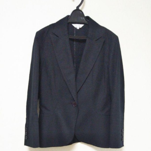 M-premier(エムプルミエ)のスーツ上下セット　ブラック　綿・麻素材 ３６　　 レディースのフォーマル/ドレス(スーツ)の商品写真