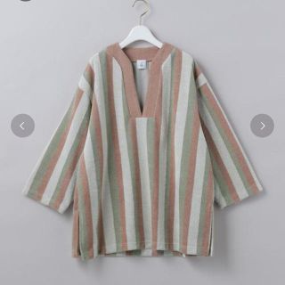 ビューティアンドユースユナイテッドアローズ(BEAUTY&YOUTH UNITED ARROWS)の【新品】ROKU 6 COTTON PILE STRIPE PULLOVER(カットソー(半袖/袖なし))