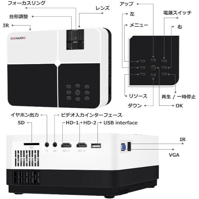 【送料無料】GEARGO プロジェクター【新品未使用】 スマホ/家電/カメラのテレビ/映像機器(プロジェクター)の商品写真