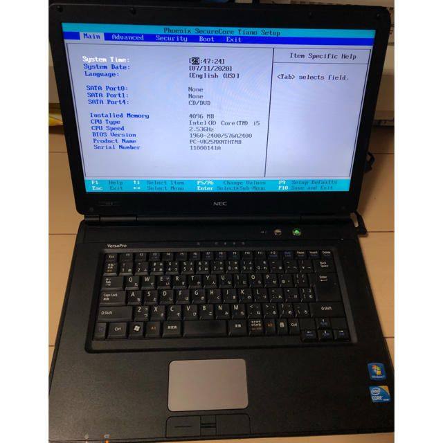 NEC(エヌイーシー)の値下げ　ジャンクPC NEC VX25MX-B スマホ/家電/カメラのPC/タブレット(ノートPC)の商品写真