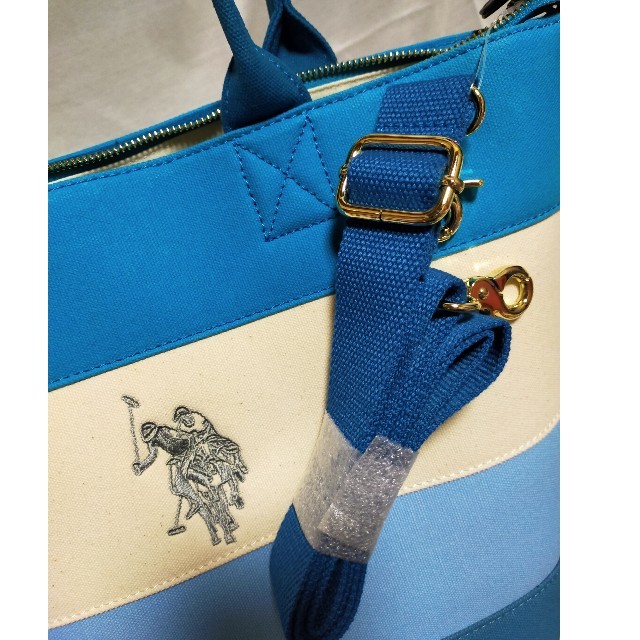 ポロ トートバッグ ショルダー U.S. POLO ASSN. 2way ブルーの通販 by