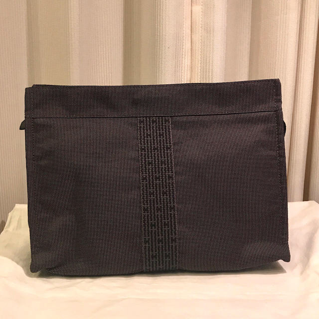 HERMES エルメス エールライン ポーチ クラッチ グレー レディース