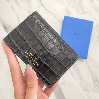 スマイソン(Smythson)の【新品】Smythson MARA カードケース/名刺入れ ユニセックス 深緑(名刺入れ/定期入れ)