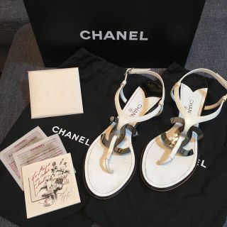 シャネル(CHANEL)のCHANEL フラット トングサンダル　36(サンダル)