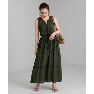 ユナイテッドアローズグリーンレーベルリラクシング(UNITED ARROWS green label relaxing)の【美品】CFC INDIA パネルプリントワンピース(ロングワンピース/マキシワンピース)