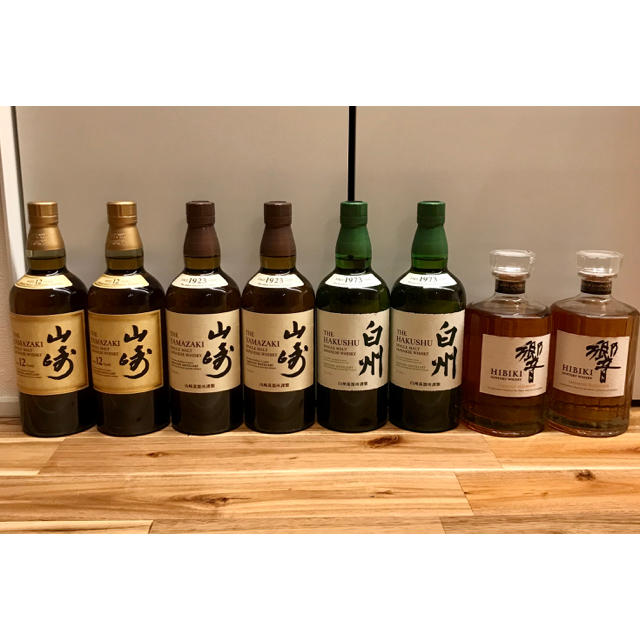 売れ筋がひ贈り物! サントリー 山崎12年、山崎、白州、響各2本新品8本セット700ml - ウイスキー