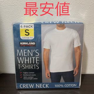 コストコ(コストコ)の最安値 6枚セット KIRKLAND カークランド無地 白 Tシャツ Sサイズ(Tシャツ/カットソー(半袖/袖なし))