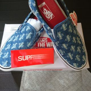 supreme Vans denim 27cm(スリッポン/モカシン)