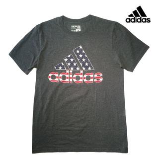 アディダス(adidas)のadidas アメリカ星条旗ビッグロゴTシャツ チャコールグレー M(Tシャツ/カットソー(半袖/袖なし))