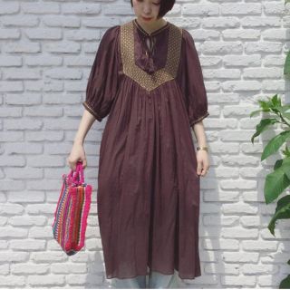 ドットアンドストライプスチャイルドウーマン(Dot&Stripes CHILDWOMAN)のdot&stripes childwoman ローン刺繍ワンピース(ロングワンピース/マキシワンピース)