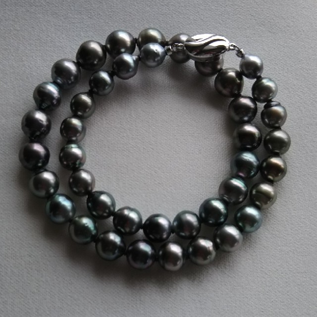 黒蝶真珠ネックレス 8.0-10.3mm 南洋 タヒチ産 黒真珠 新品 | フリマアプリ ラクマ